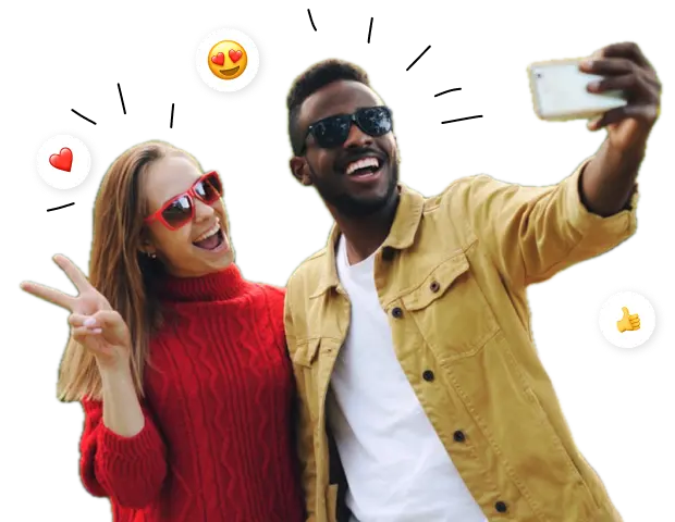 Selfie de groupe pendant un challenge